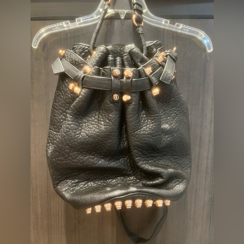 Brand new Alexander Wang Black Pebble Leather Bucket Bag